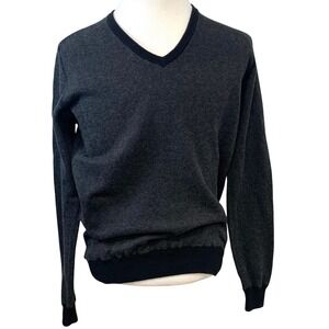 Egara Slim  Fit V Neck Sweater Men XL Cashmere Blend XL Charcoal Gray